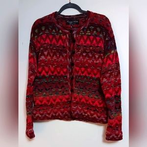 Maggie White Vintage Sweater Cardigan Size Medium